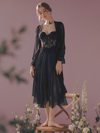 ブラック ベビードール ランジェリー 女性 ベビードール ホワイト バックレス ポリエステル セクシー