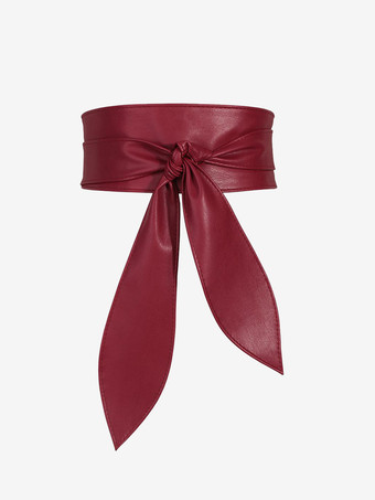 ワインレッド レディースファッションベルトリゾートウェアサッシュ無地