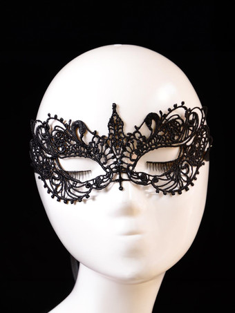 Verführerische Schnüren Maske mit Spitzen Spitze in Schwarz Maske für Ball mit Spitzen und Augenklappe 