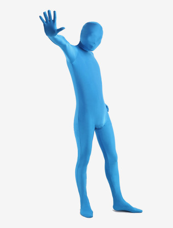 全身タイツ　ブルー　ユニセックス　大人用　ボディスーツ　無地　ライクラ・スパンデックス　フルボディ　 ハロウィン