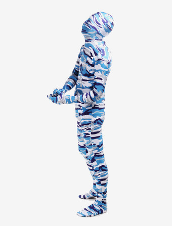 カモフラージ全身タイツ パターニング全身タイツ　ハロウィン　コスチューム　マルチカラー　カモフラージュ柄　フルボディ　ライクラ・スパンデックス　大人用　ユニセックス　 ハロウィン