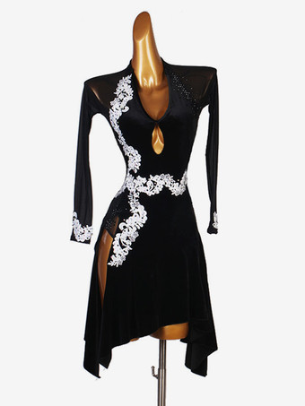 ラテンダンスコスチューム黒人女性のライクラスパンデックスドレス