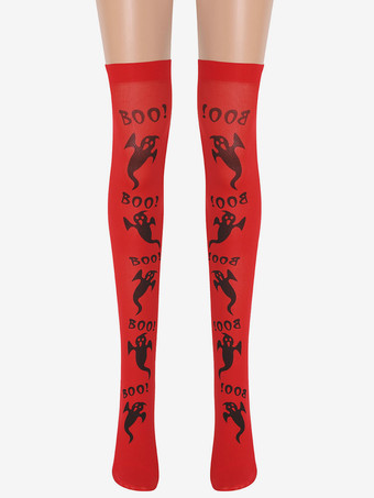 レッド ハロウィンニーソックスコスプレコスチューム