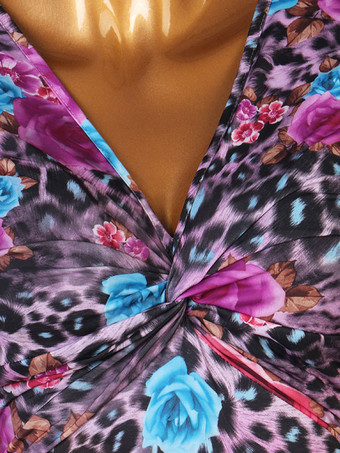 社交ダンスの衣装パープル女性のライクラスパンデックスセットトップダンスドレス