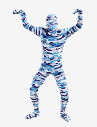 カモフラージ全身タイツ パターニング全身タイツ　ハロウィン　コスチューム　マルチカラー　カモフラージュ柄　フルボディ　ライクラ・スパンデックス　大人用　ユニセックス　 ハロウィン