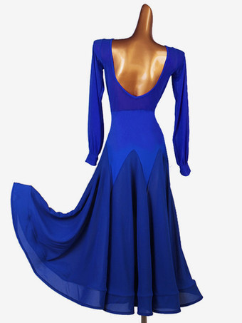 社交ダンスドレスコスチュームロイヤルブルーレディースライクラスパンデックスドレス