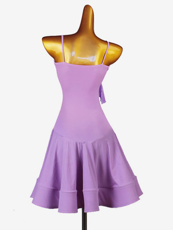 ラテンダンスドレスラベンダーの女性のライクラスパンデックスドレスラテンダンサーコスチューム