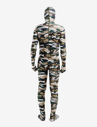 カモフラージ全身タイツ パターニング全身タイツ　コスチューム　ハロウィン　マルチカラー　ライクラ・スパンデックス　ユニセックス　カモフラージュ柄　大人用　フルボディ　 ハロウィン