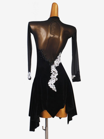 ラテンダンスコスチューム黒人女性のライクラスパンデックスドレス