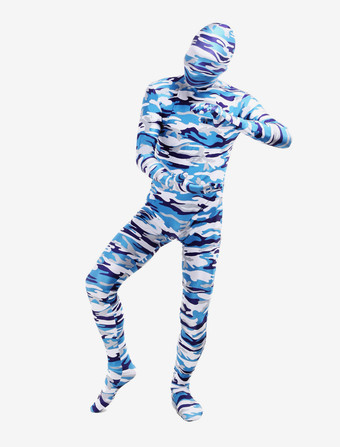 カモフラージ全身タイツ パターニング全身タイツ　ハロウィン　コスチューム　マルチカラー　カモフラージュ柄　フルボディ　ライクラ・スパンデックス　大人用　ユニセックス　 ハロウィン