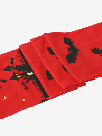 女性オーバーニーソックスレッドバットプリントハロウィンコスプレコスチューム