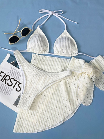 女性ビキニ水着プリーツ夏のビーチ水着