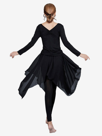 ダンス衣装　インターナショナルダンス　ブラック　女性用　社交ダンサー　無地　大人用　トップス&スプリットスカート　