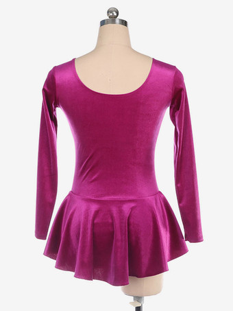 スケートドレス黒韓国ベルベット長袖ダンス衣装