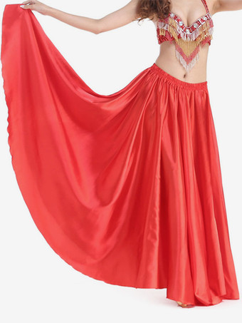 レッド ボールルームダンスコスチュームスカートパープル女性トレーニングダンスボトムズ