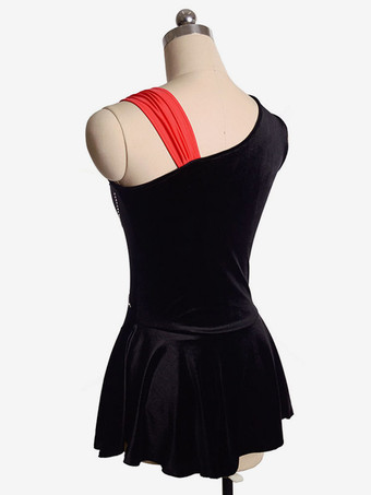 スケートドレス黒韓国ベルベットダンス衣装