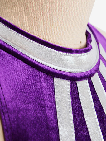 スケートドレスパープル韓国ビロードツートンカラーのダンス衣装