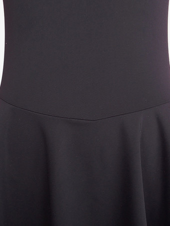 スケートドレスローズポリエステル長袖ツートンカラーのダンス衣装