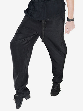 インターナショナルダンス衣装　ブラック　無地　男性用　社交ダンサー　大人用　パフォーマンス　パンツ　