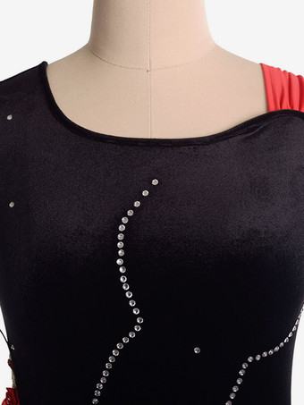 スケートドレス黒韓国ベルベットダンス衣装