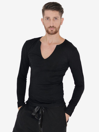 ブラック ダンス衣装　インターナショナルダンス　無地　男性用　社交ダンサー　大人用　パフォーマンス　トップス　