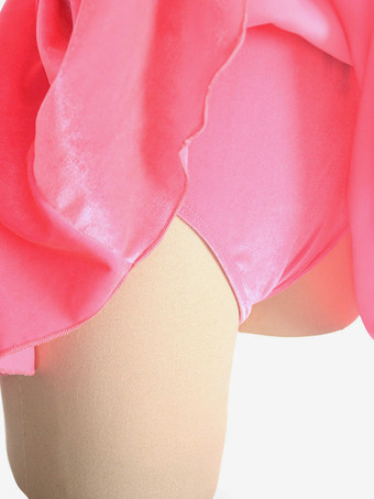 スケートドレスブルゴーニュの韓国のベルベット長袖ダンス衣装