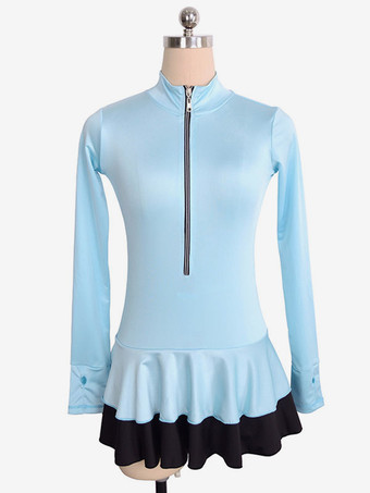 ライトスカイブルースケートドレスピンクポリエステルツートンダンスのコスチューム