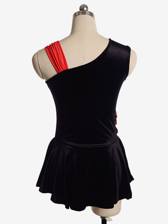 スケートドレス黒韓国ベルベットダンス衣装