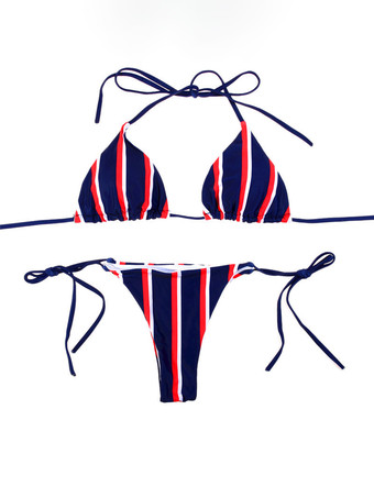 女性ビキニ水着レッドレースアップストレッチローライズウエスト夏のセクシーな水着