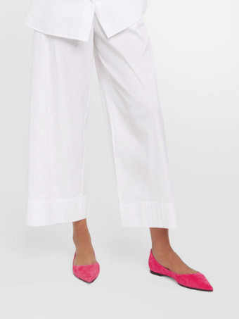 レディース バレエ フラット スエード ポインテッドトゥ スリッポン パンプス