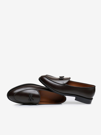 Cowhide Slip-On Mens Loafer Bow Dress Prom Homecoming Wedding Shoes