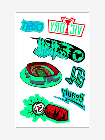 10 Stück Fußball-Tattoo-Aufkleber