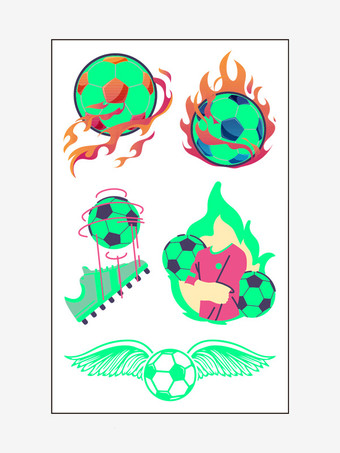 10 Stück Fußball-Tattoo-Aufkleber
