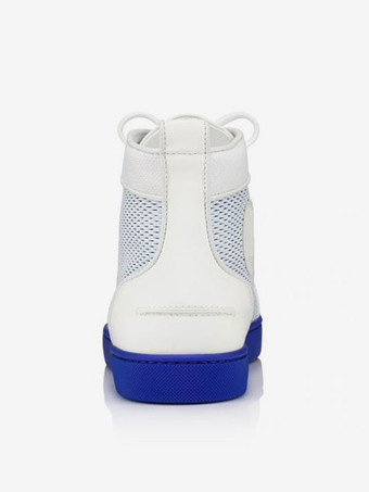 Zapatillas altas blancas para hombre Cómodos zapatos con cordones y punta redonda con remaches