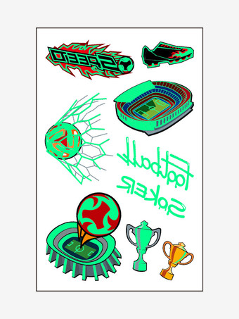 10 Stück Fußball-Tattoo-Aufkleber