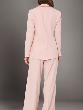 プレーンノッチドラペルボタンブレザービジネスカジュアル2ピースセット