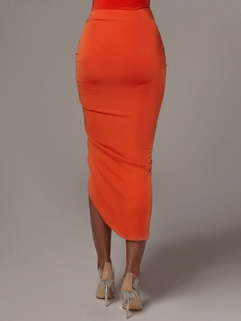 スカート コーヒーブラウン ポリエステル ナチュラルウエスト カジュアル コンバーチブル 秋 ふくらはぎ半ば丈 レディース ボトムス