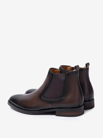 メンズブーツ チェルシーブーツ ブラック 牛革 ポインテッドトゥ プロム ホームカミング パーティーシューズ