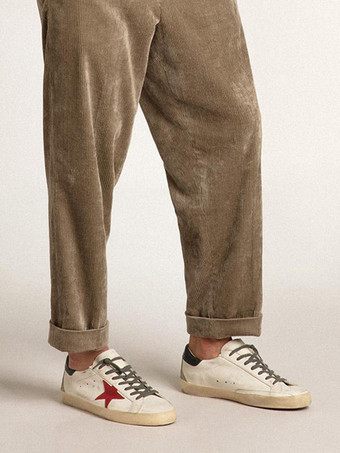   Herren Low Top Runde Zehenpartie Rot Sterne Print Casual Sneakers Schuhe