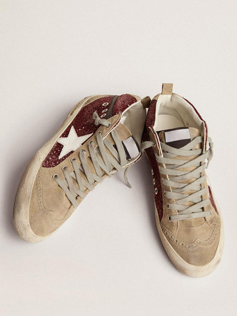 Baskets de skate à paillettes à bout rond et lacets montants pour femmes