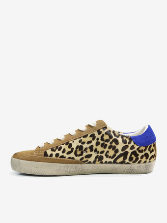 Leopard Skate Sneakers Women Suede Faux Fur Patchwork Lace Up Sneakers