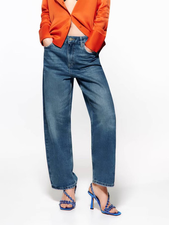 ハイヒールサンダル ブルー PUレザー ビーズ付き プロムシューズ レディース ホームカミングシューズ