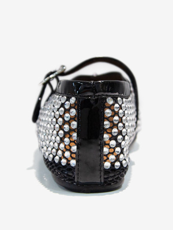 レディース バレエ フラット メッシュ ラインストーン ラウンドトゥ メアリー ジェーン バレリーナ フラット プロム シューズ