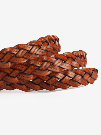 ドレス用のトレンディな牛革ベルト 編み込みレザー メタルバックル付き