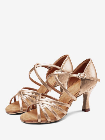 Deep ApricotLatin Dance Shoes Olive Round Toe Ballroom Dance Shoes