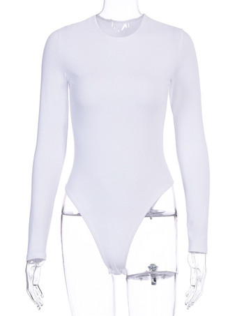 ボディスーツライトアプリコットロングスリーブパイピングストレッチノッチネックラインセクシーコットントップス女性用