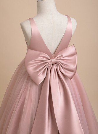 ウェディング フラワーガールドレス 特別な日のドレス アイボリー ノースリーブ サッシュ