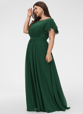 ブライズメイドドレス Aライン フロアレングス ジッパー シフォン ウェディング パーティードレス