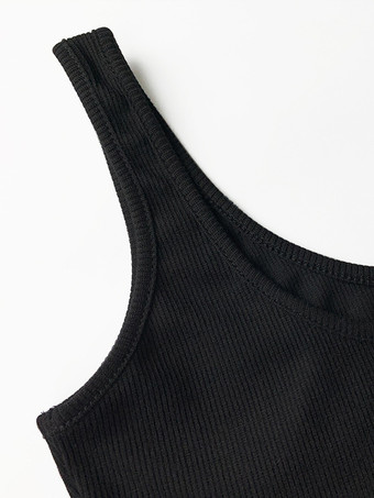 テクスチャードボディスーツ Uバック シンプル 万能 デイリーカジュアルトップス