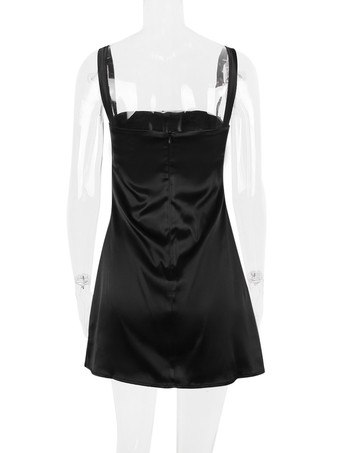 ソフトピンクのボディコンドレス、スクエアネック、ストラップ、バックレス、ジッパー、セクシー、パーティーミニドレス 2025